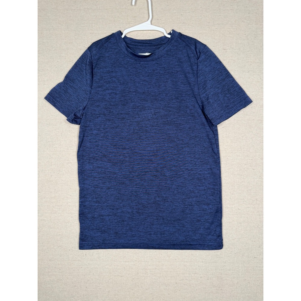 BCG Boys Blue Space Dye Active Tee Shirt Size Medium 10-12 Recycled Polyester